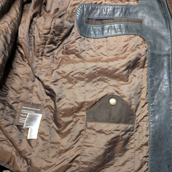 Danier Black and Brown Lightweight Leather Jacket - Picture 7 of 10